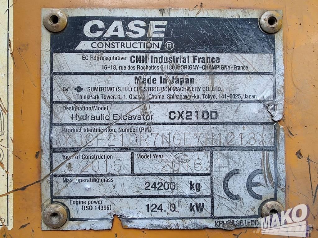 CASE CX 210 D Vikšriniai ekskavatoriai