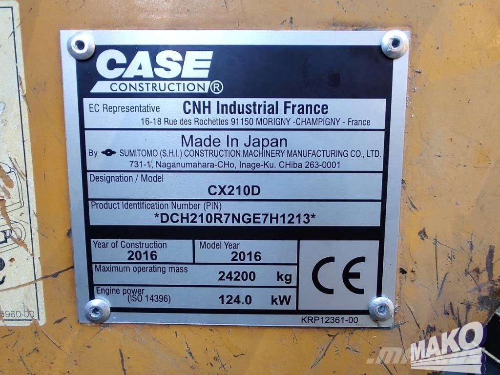CASE CX 210 D Vikšriniai ekskavatoriai