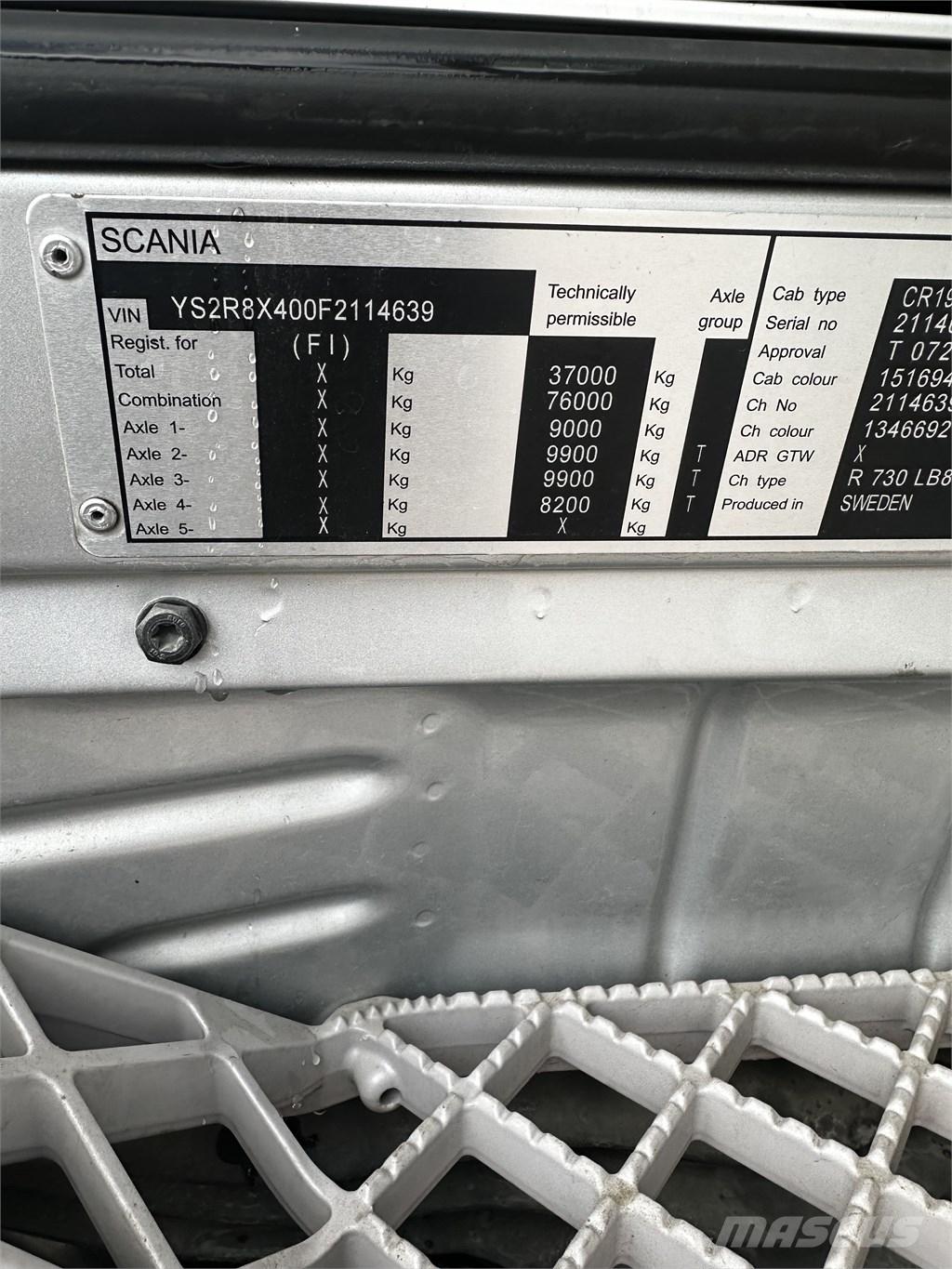Scania R 730 Sunkvežimiai su dengtu kėbulu
