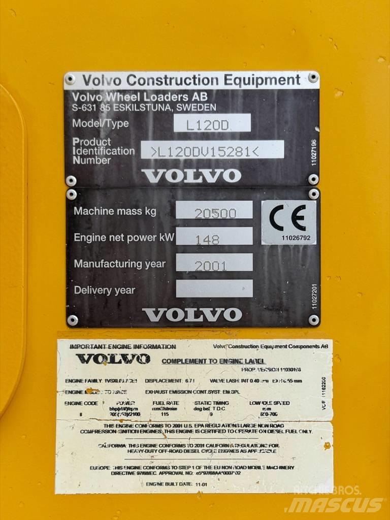 Volvo L 120 D Naudoti ratiniai krautuvai