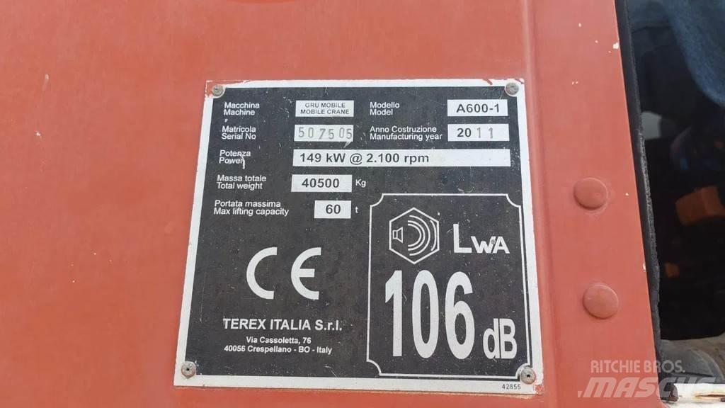 Terex A600 Neapdoroto reljefo kranai