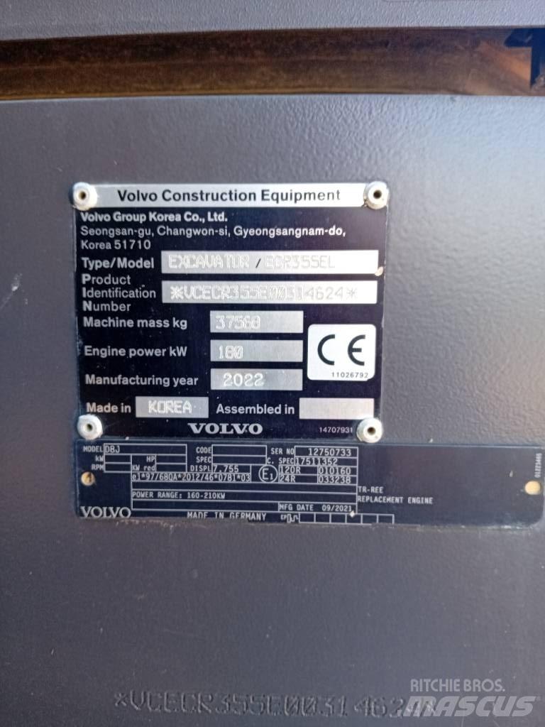 Volvo ECR 355 E Vikšriniai ekskavatoriai