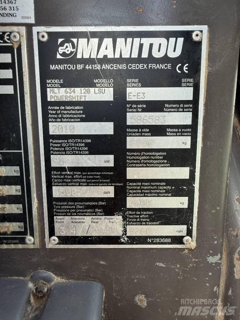 Manitou MLT 634-120 Teleskopiniai krautuvai