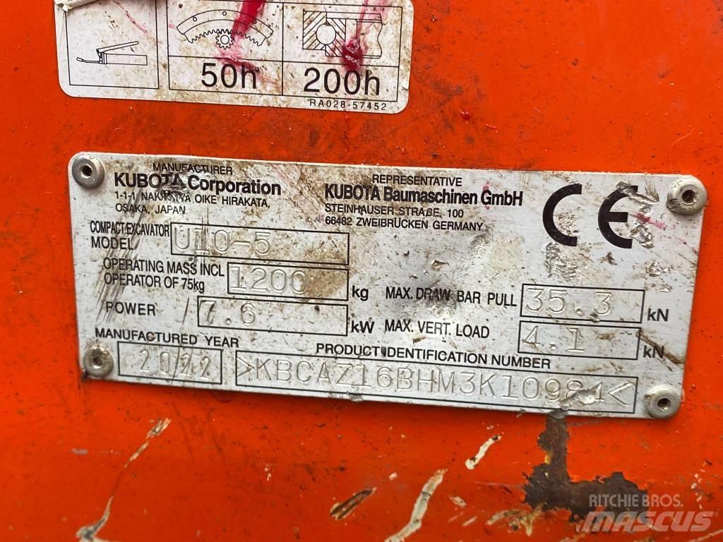 Kubota u10-5 Mini ekskavatoriai < 7 t