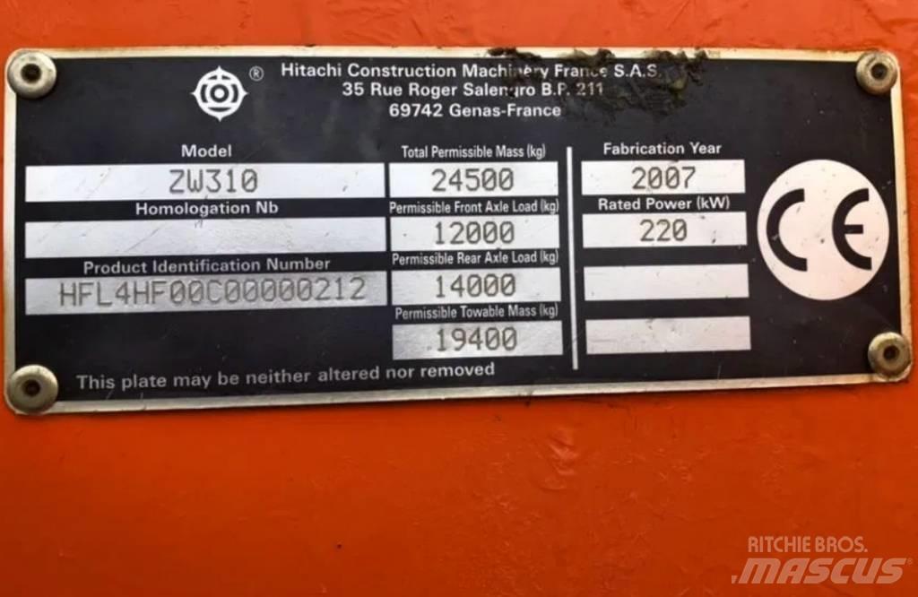 Hitachi ZW 310 Naudoti ratiniai krautuvai