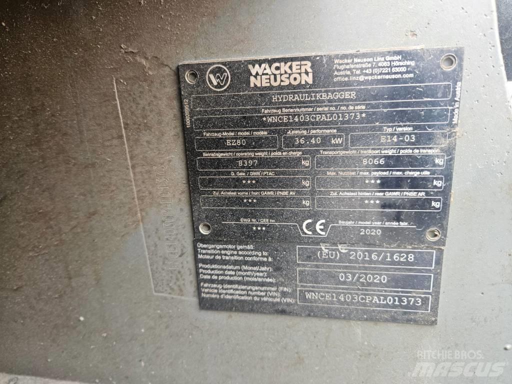 Wacker Neuson EZ 80 Vidutinės galios ekskavatoriai 7-12 t