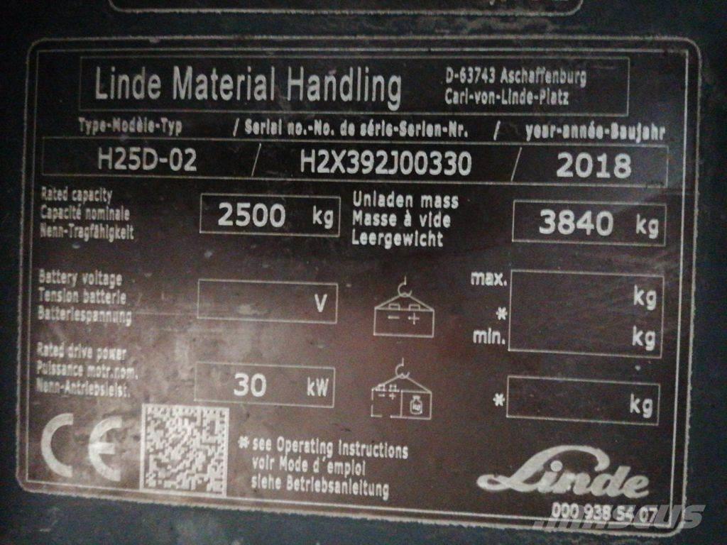Linde H25D-02 Dyzeliniai krautuvai