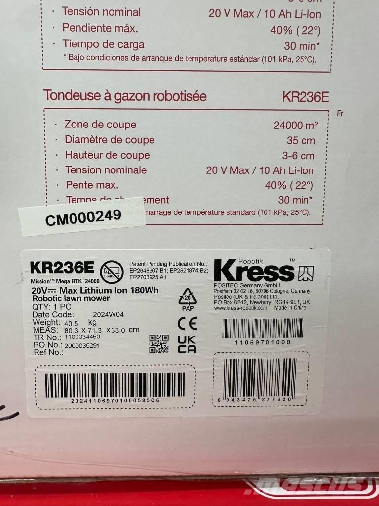 Kress KR236E Vėjapjovės robotai