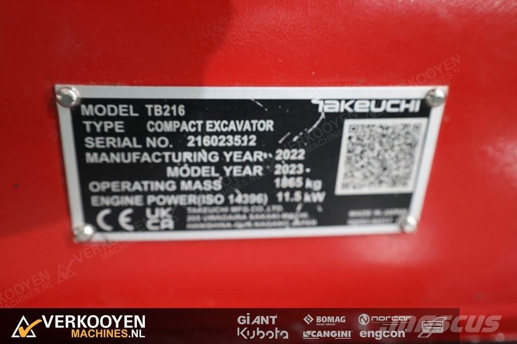 Takeuchi TB216 Mini ekskavatoriai < 7 t