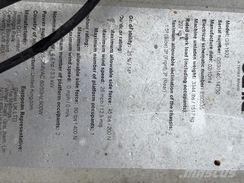 Genie 1932 Žirkliniai keltuvai