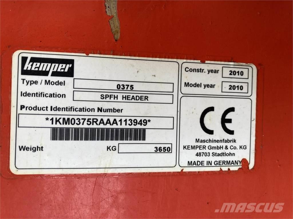 Kemper 375 Derliaus nuėmimo kombainų priedai