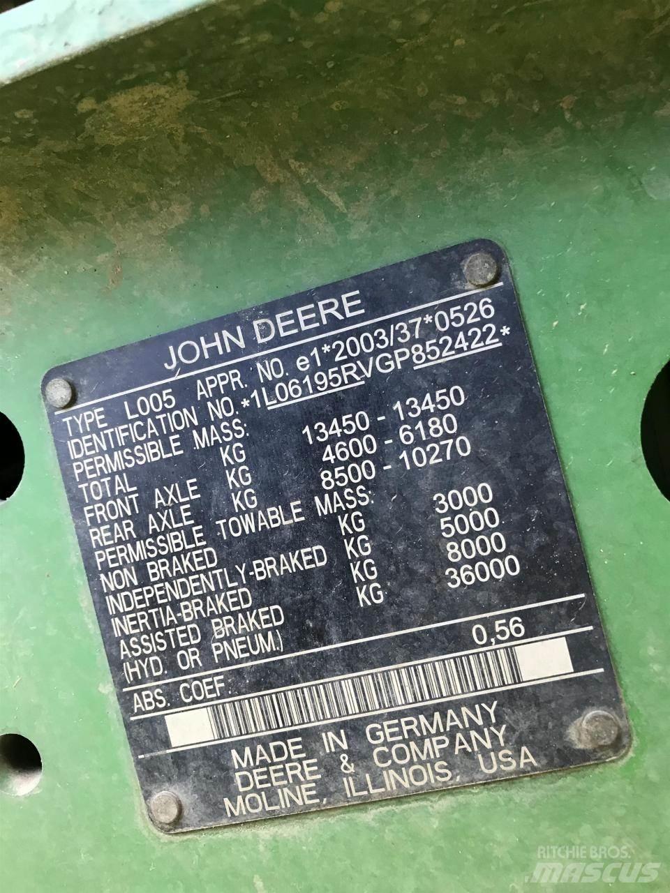 John Deere 6195R Traktoriai