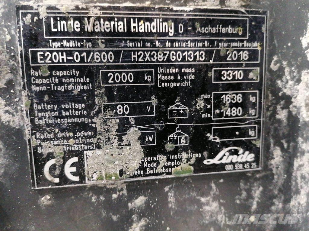 Linde E20H-01/600 Elektriniai šakiniai krautuvai