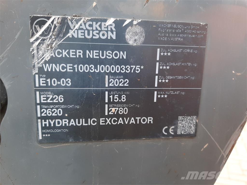 Wacker Neuson EZ26 Vikšriniai ekskavatoriai