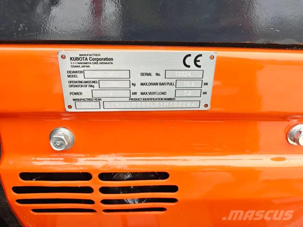 Kubota U20-3EU Mini ekskavatoriai < 7 t