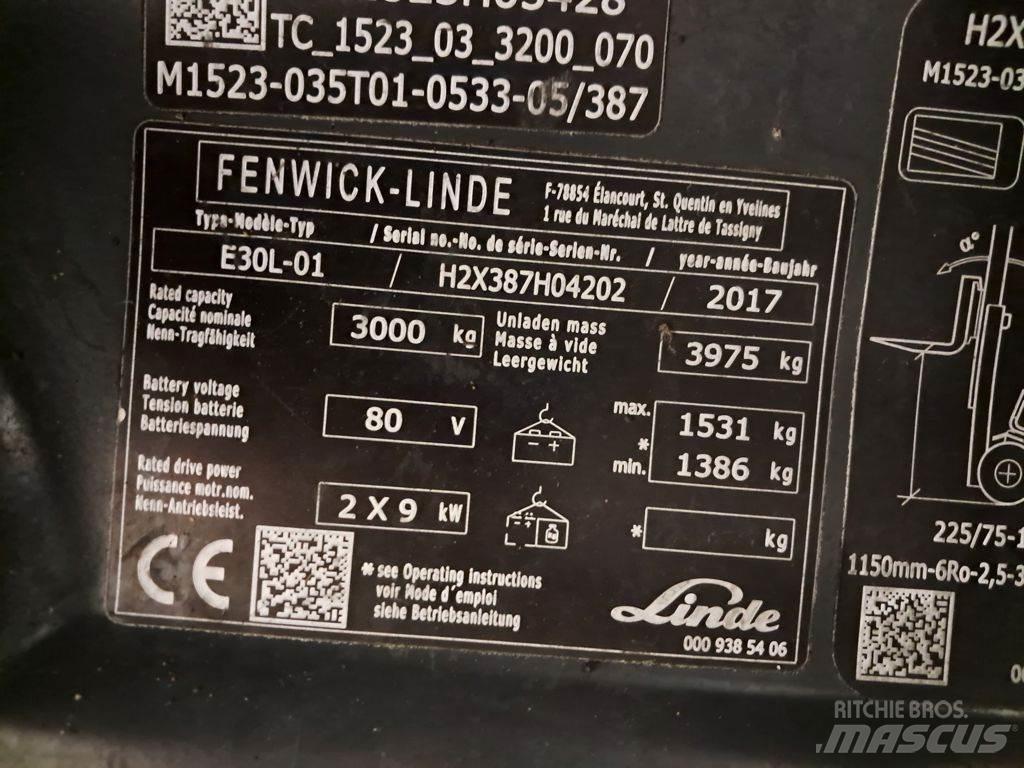 Linde E30L-01 Elektriniai šakiniai krautuvai