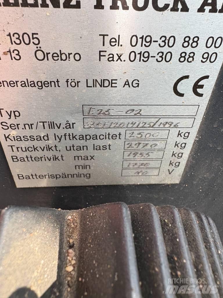 Linde E 25 Elektriniai šakiniai krautuvai