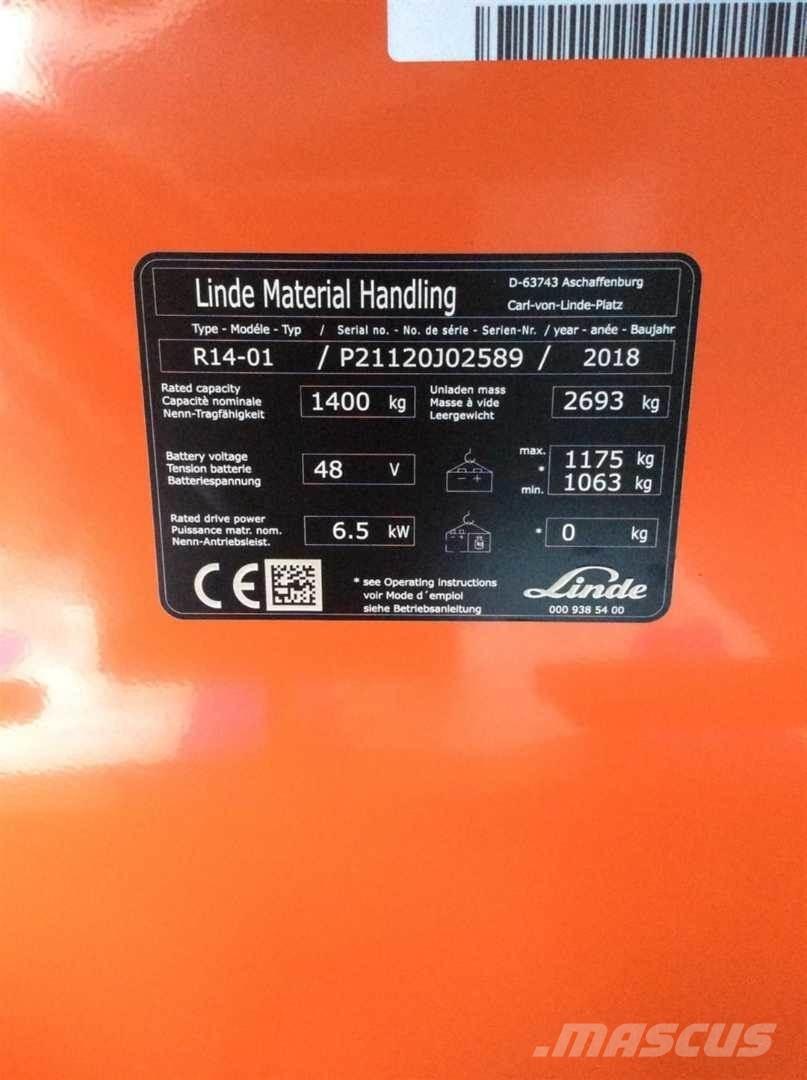 Linde R14 Šakiniai krautuvai su prailgintu keltuvu