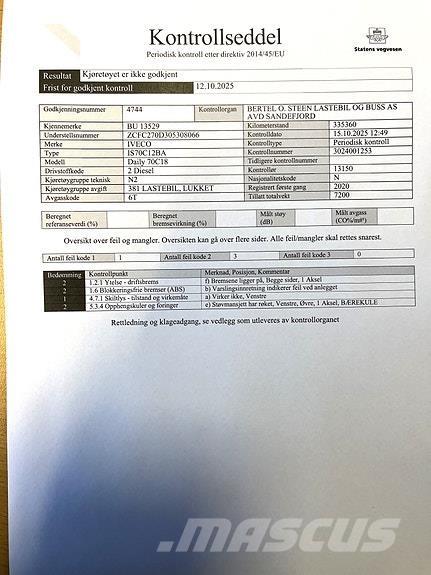 Iveco DAILY 70C18 Sunkvežimiai su dengtu kėbulu