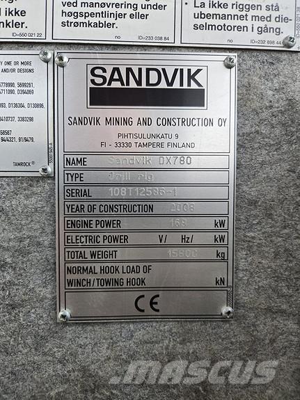 Sandvik DX780 Žemės paviršiaus gręžimo technika