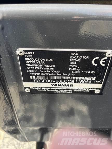 Yanmar SV26 Mini ekskavatoriai < 7 t