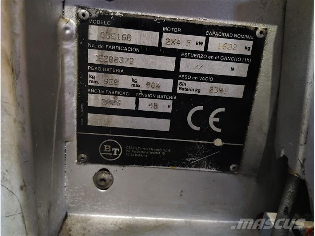 BT C3E160 Krovimas/Kėlimas - Kita