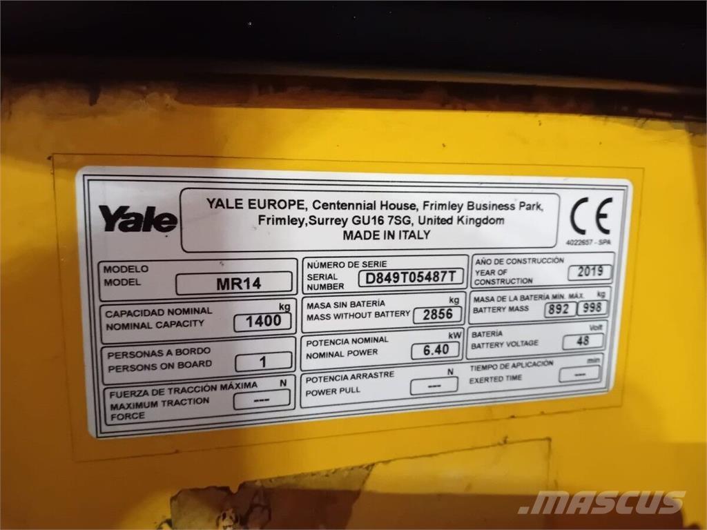 Yale MR14 Krovimas/Kėlimas - Kita