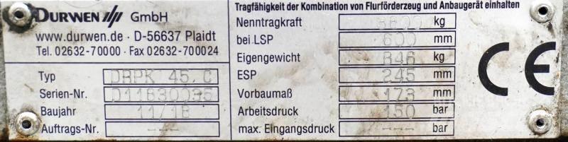 Durwen DRPK45C Krovimas/Kėlimas - Kita