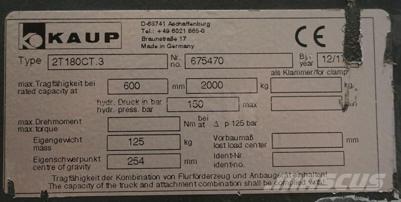 Kaup 2T180CT.3 Šakės