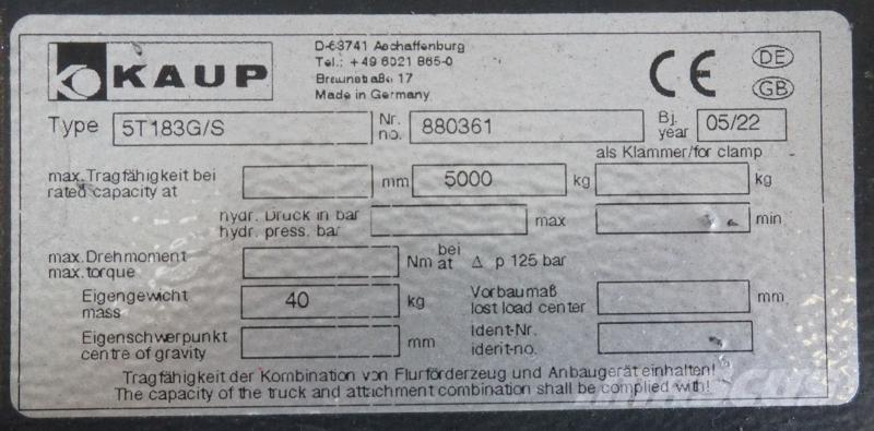 Kaup 5T183G/S Kiti priedai ir komponentai