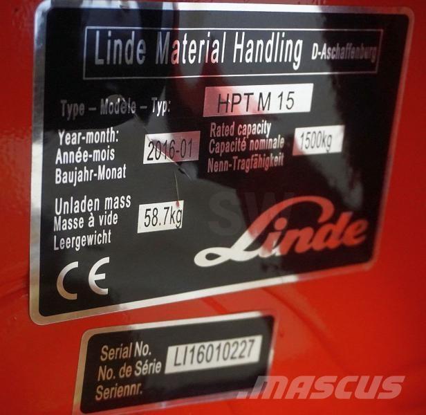 Linde HPT M 15 Rankiniai hidrauliniai vėžimėliai