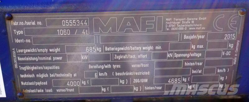 Mafi 1060 / 4t Platformos / Pakrovimas iš šono