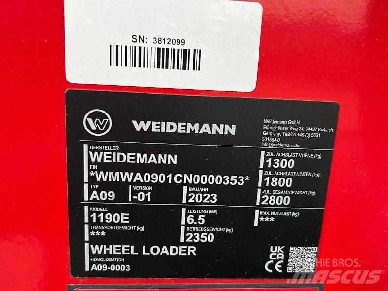 Weidemann 1190E Krautuvai su šoniniu pasukimu