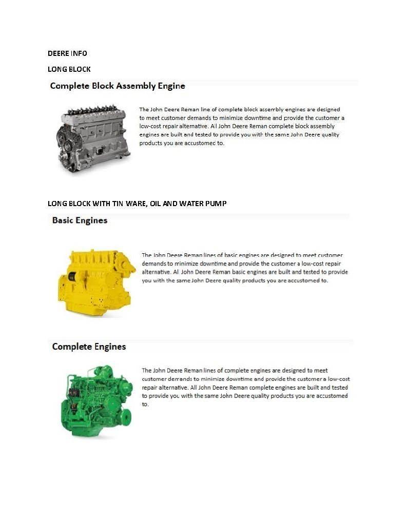 John Deere 4045 Varikliai