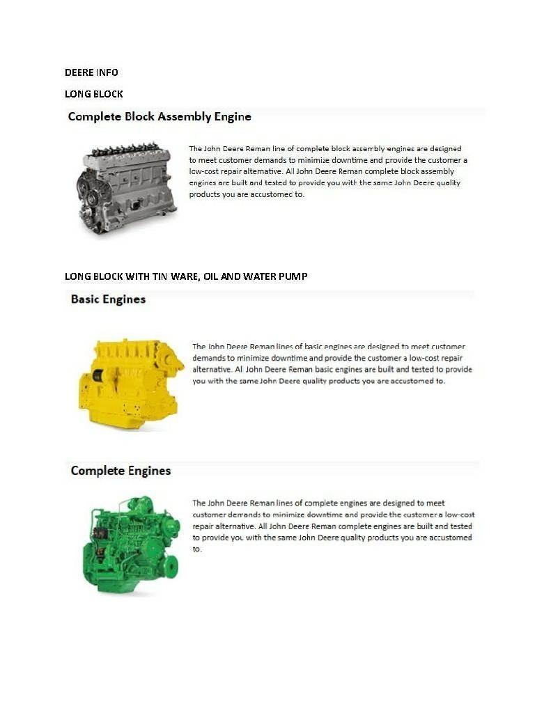 John Deere 4045 Varikliai
