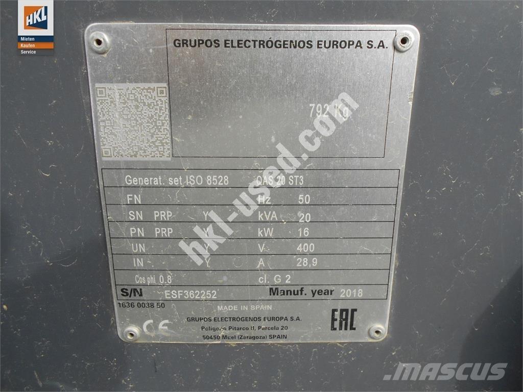 Atlas Copco QAS 20 Kiti generatoriai