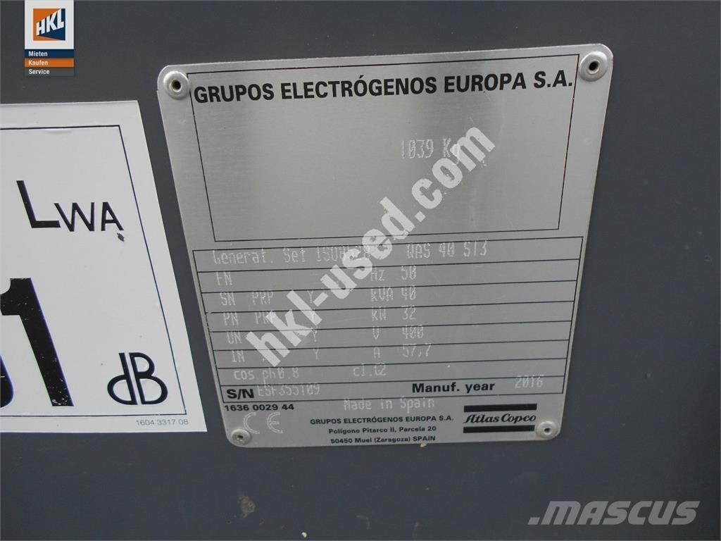 Atlas Copco QAS 40 KDS Kiti generatoriai