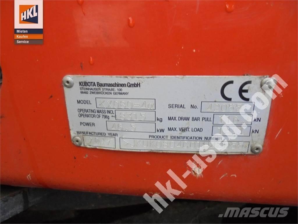 Kubota KX 080-4 Mini ekskavatoriai < 7 t