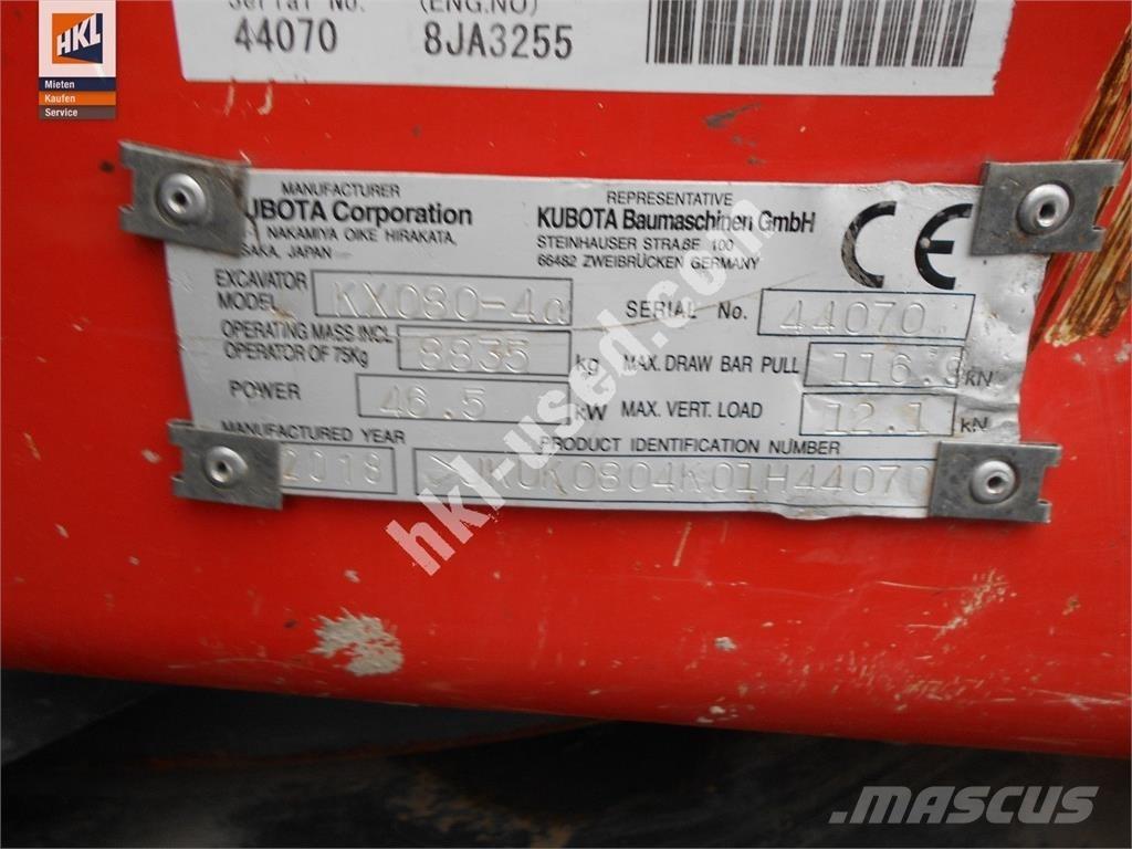 Kubota KX 080-4 Mini ekskavatoriai < 7 t