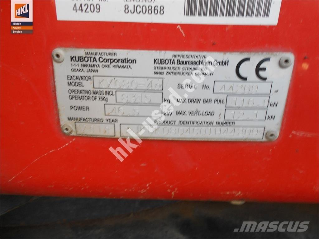 Kubota KX 080-4 Mini ekskavatoriai < 7 t