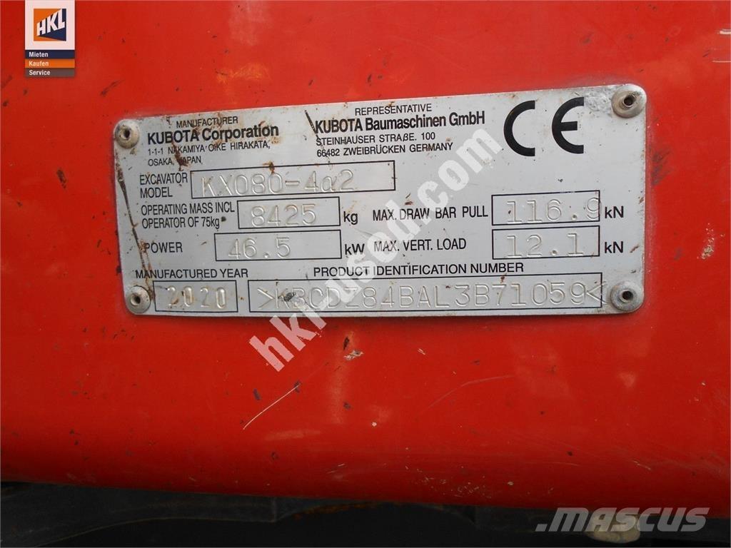 Kubota KX 080-4 Mini ekskavatoriai < 7 t