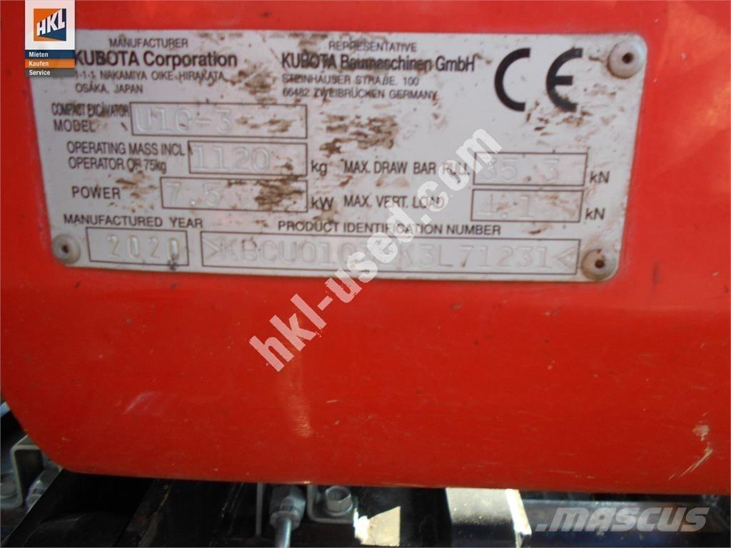 Kubota U 10-3 Mini ekskavatoriai < 7 t