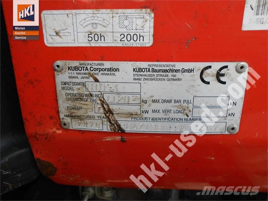 Kubota U 10-3 Mini ekskavatoriai < 7 t