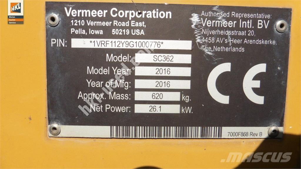Vermeer SC 362 Statyba - Kita