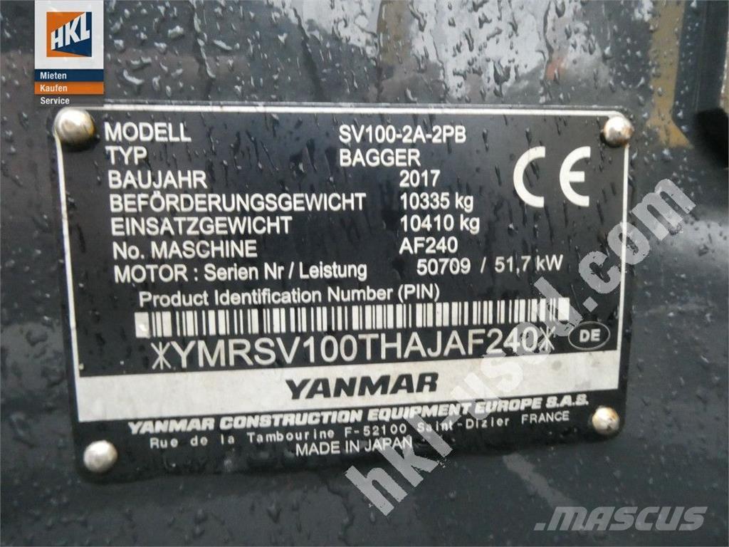 Yanmar SV 100-2PB Mini ekskavatoriai < 7 t
