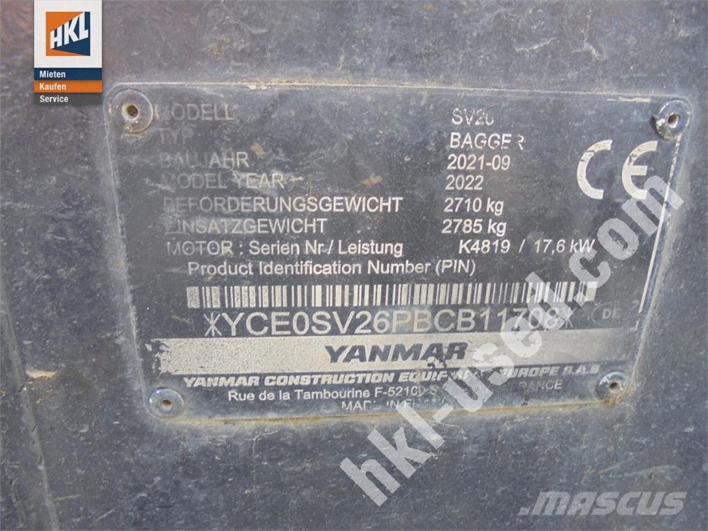 Yanmar SV 26 Mini ekskavatoriai < 7 t