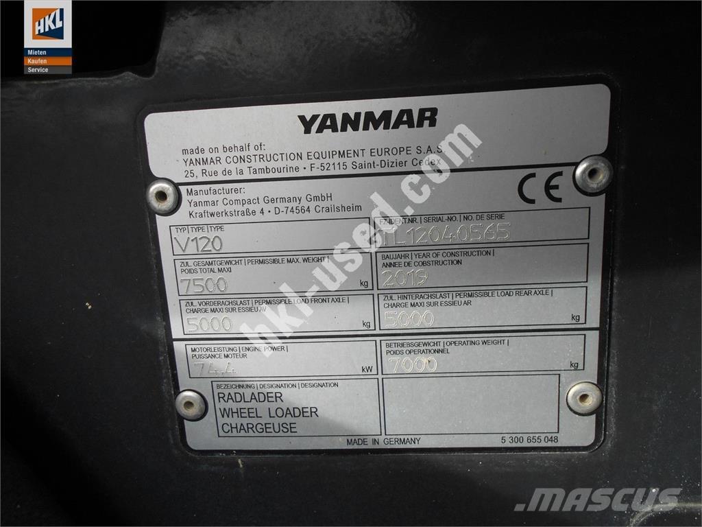 Yanmar V 120 Naudoti ratiniai krautuvai