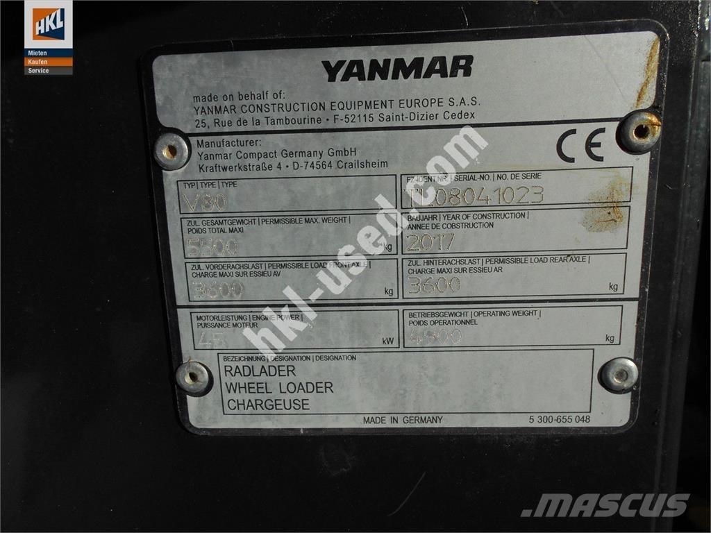 Yanmar V 80 Naudoti ratiniai krautuvai
