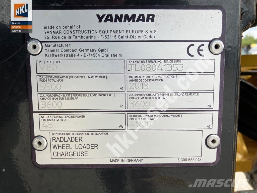 Yanmar V 80 Naudoti ratiniai krautuvai