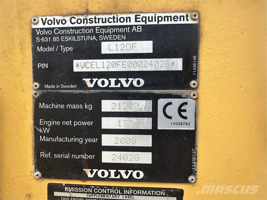 Volvo L120F Naudoti ratiniai krautuvai